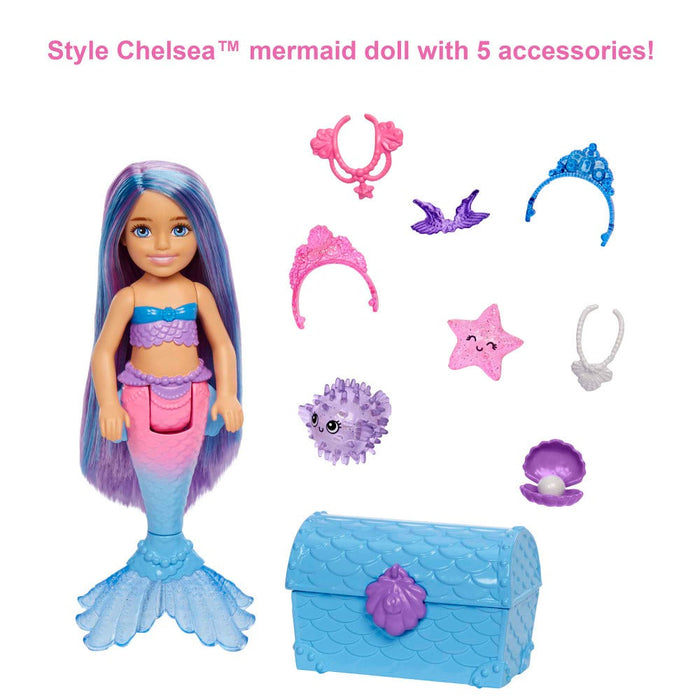 Barbie Mermaid Power Chelsea Mermaid Doll With 2 Pets & Accessories-Dolls-Barbie-Toycra