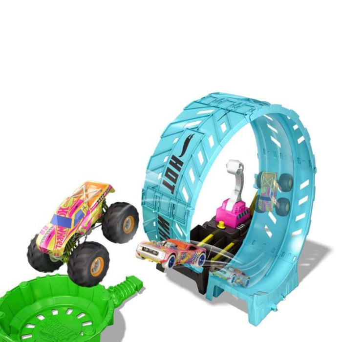 Hot Wheels Monster Trucks Glow-In-the Dark Epic Loop Challenge Playset-Action & Toy Figures-Hot Wheels-Toycra