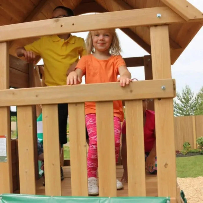 KidKraft Windale Wooden Fort Swing and Slide Set-Outdoor Toys-KidKraft-Toycra