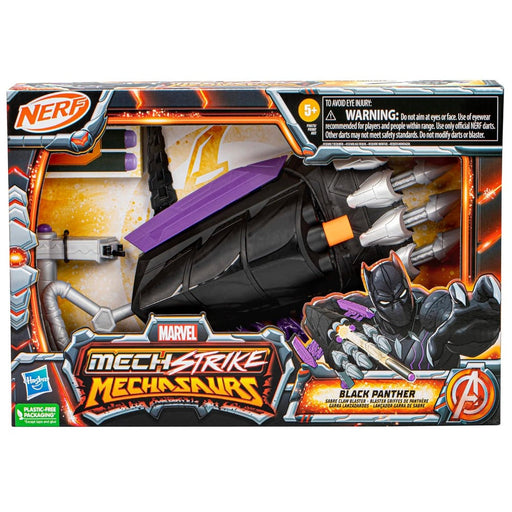 Nerf Marvel Mech Strike Mechasaurs Black Panther Sabre Claw Blaster-Action & Toy Figures-Nerf-Toycra