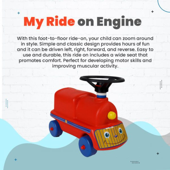 Ok Play My Ride On Engine - Red-Ride Ons-Ok Play-Toycra
