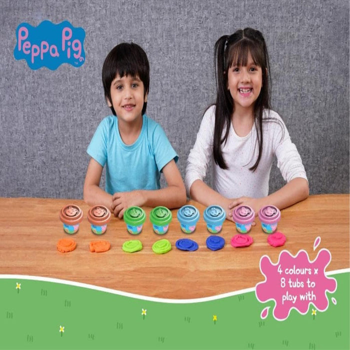 Play Magic Peppa Pig Dough with 2 in 1 Moulding Lid Pack of 8 Tubs-Arts & Crafts-Play Magic-Toycra