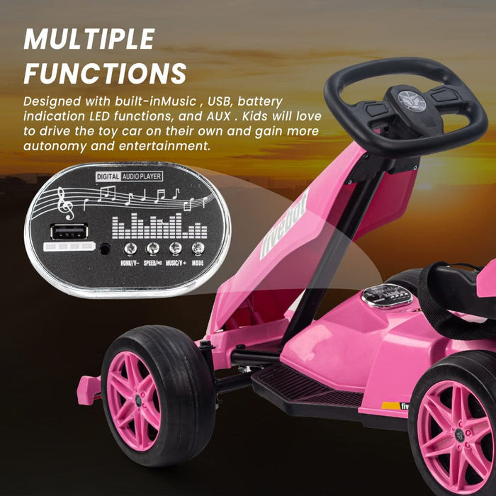 Baybee BC-112 Mordor Electric Go Kart Battery Operated Car for Kids - Pink-Ride Ons-Baybee-Toycra