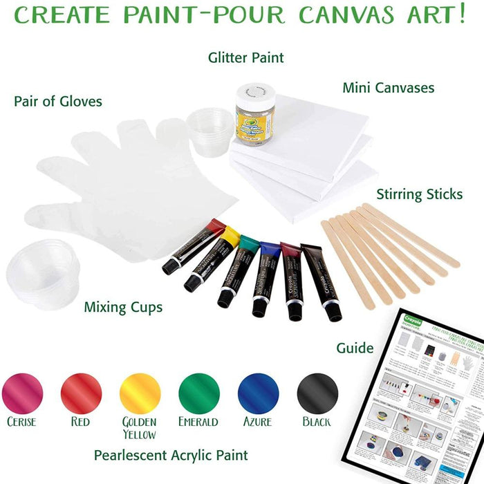 Crayola Signature DIY Paint-Pour Canvas Art Craft Kit-Arts & Crafts-Crayola-Toycra