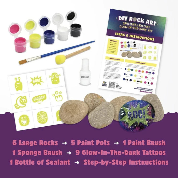 Doodle Hog Rock Painting Kit: Glow In The Dark-Arts & Crafts-Doodle Hog-Toycra