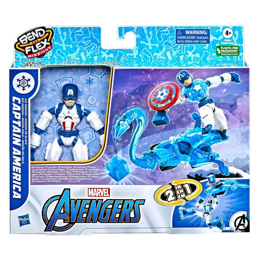 Marvel Avengers Bend and Flex Missions Captain America Ice Mission-Action & Toy Figures-Marvel-Toycra