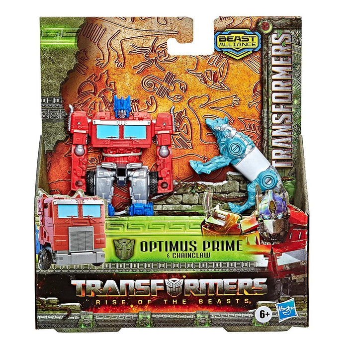 Transformers Rise of The Beasts Alliance Optimus Prime & Chainclaw Toys-Action & Toy Figures-Transformers-Toycra
