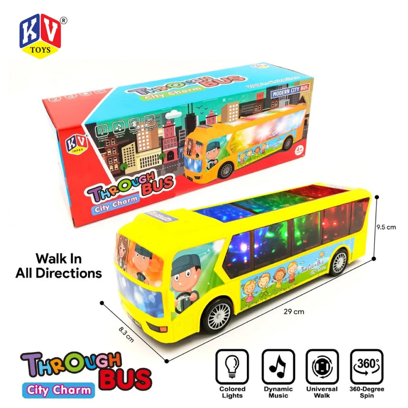 K.V Toys Bump & Go City Charm Bus With Light And Music