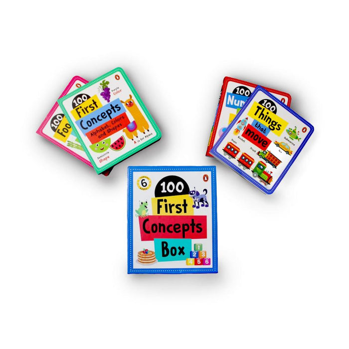 100 First Concept Box (Set Of 6 Books)-Board Book-Prh-Toycra