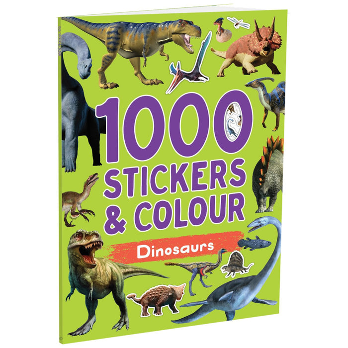 1000 Stickers & Colour Dinosaurs-Activity Books-Pp-Toycra