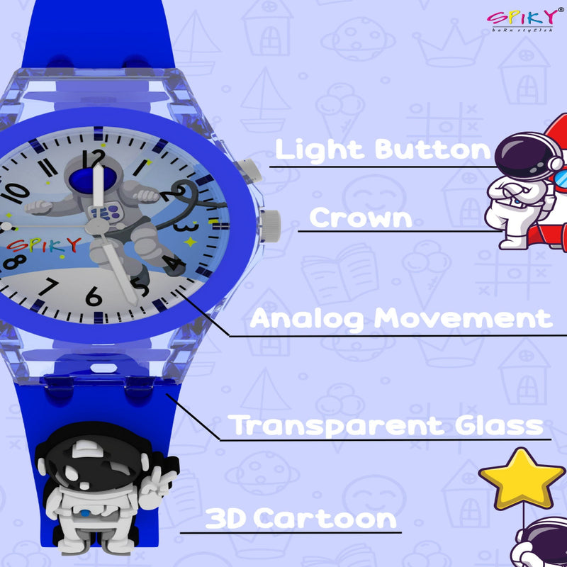 Spiky 7 Multicolor LED Lights Analog Watch For Boys & Girls