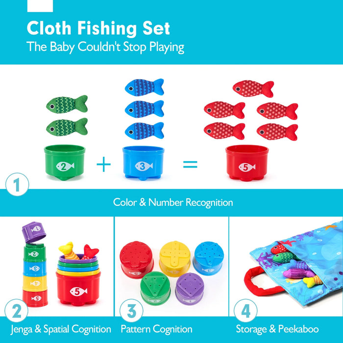 Open Ended Montessori Soft Cloth Fishing Adventure Set-Early Learning-Open Ended-Toycra