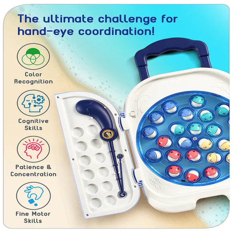 Veva Toys  Premium Rechargeable Magnetic Fishing Game Portable Trolly
