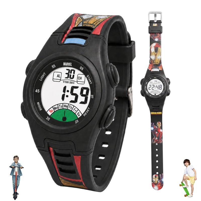 Spiky MV07 Round Dial Sports Watch with 7 Multicolor Luminous Display