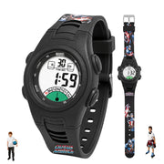Spiky MV07 Round Dial Sports Watch with 7 Multicolor Luminous Display