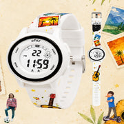 Spiky Colorful Adventure Printed Strap Digital Kids Watch
