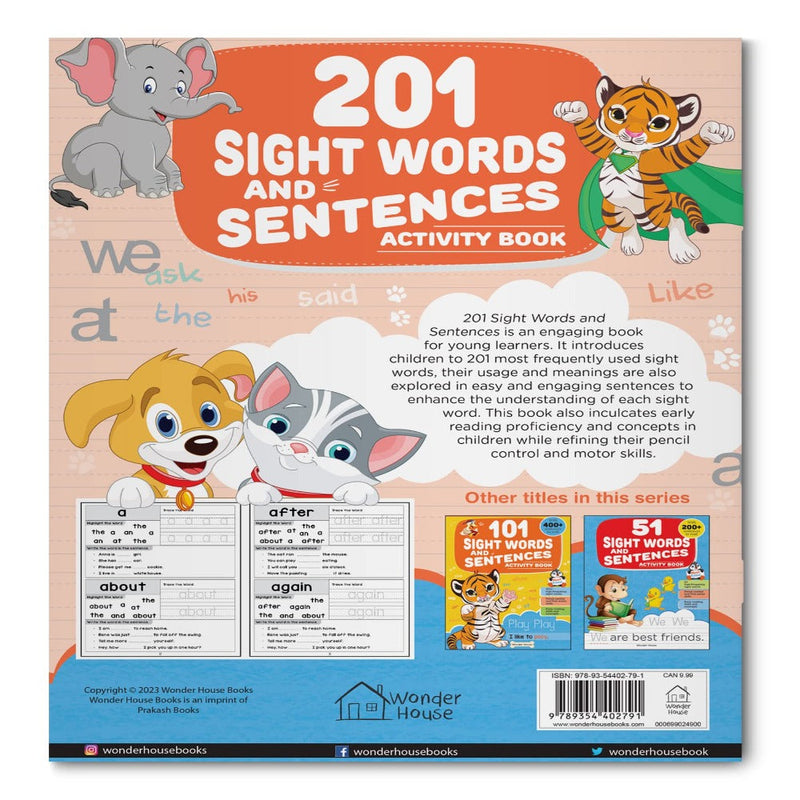 201 Sight Words And Sentence Activity Book