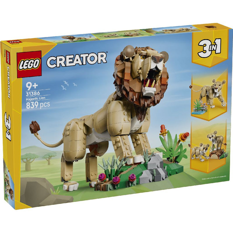 Lego 31386 Creator 3 In 1 Wild Animals: Majestic Lion (839 Pieces)