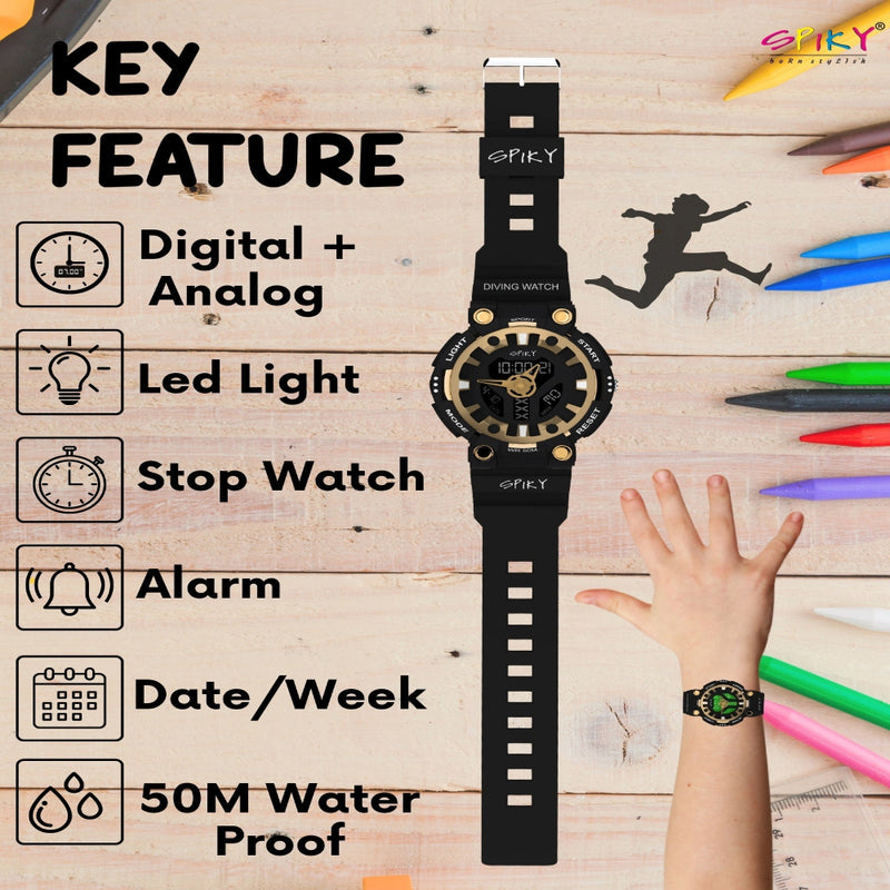 Spiky Premium Analog-Digital Watch For Kids EVA31