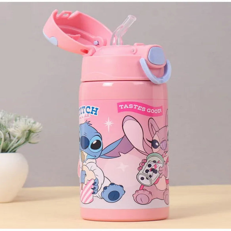 Striders Disney Lilo and Stitch Insulated Sipper Water Bottle Pink - 400 ml