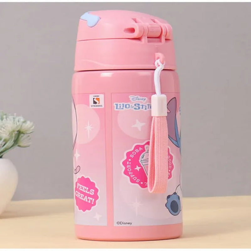 Striders Disney Lilo and Stitch Insulated Sipper Water Bottle Pink - 400 ml