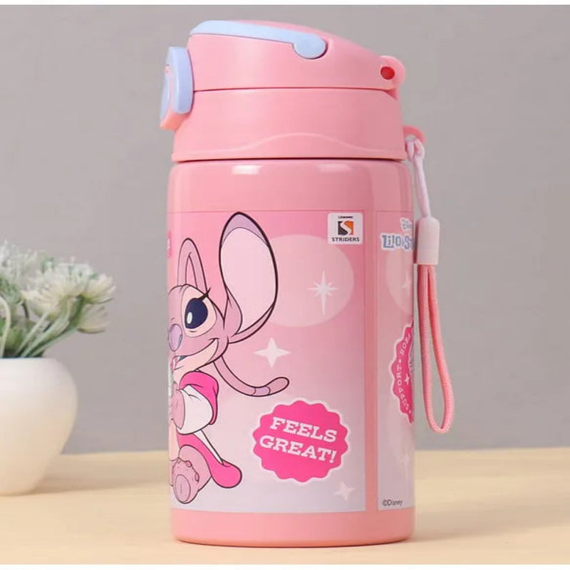 Striders Disney Lilo and Stitch Insulated Sipper Water Bottle Pink - 400 ml