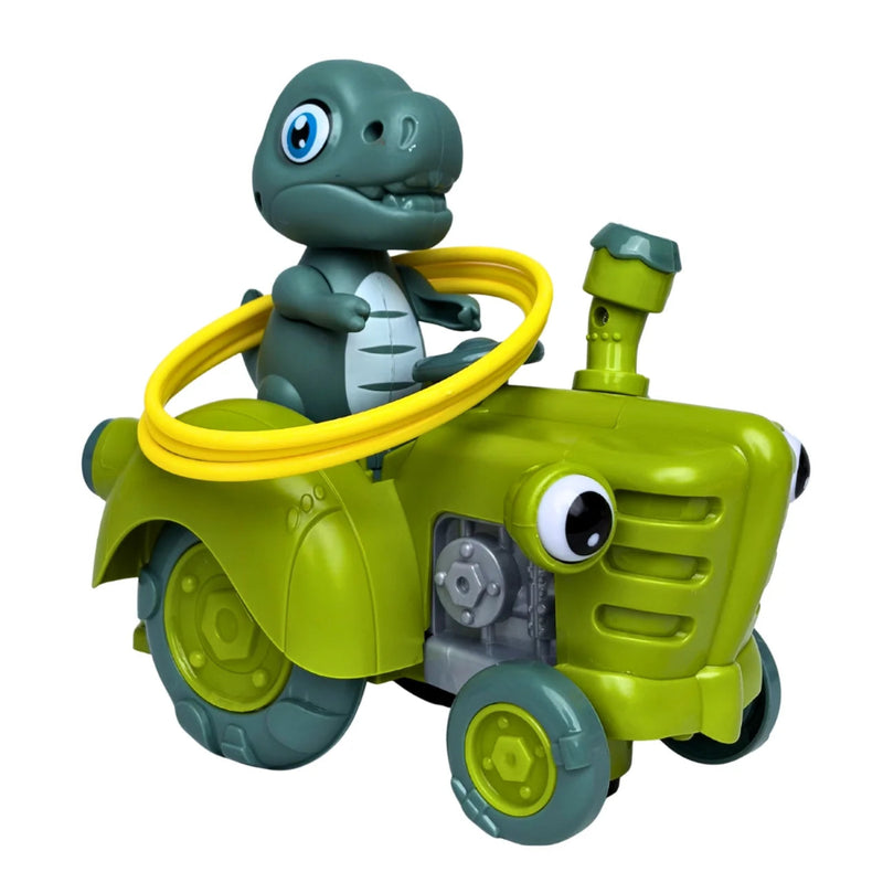 Tak Tak Toys Dino Tractor - Interactive Toy with Ring Toss Game