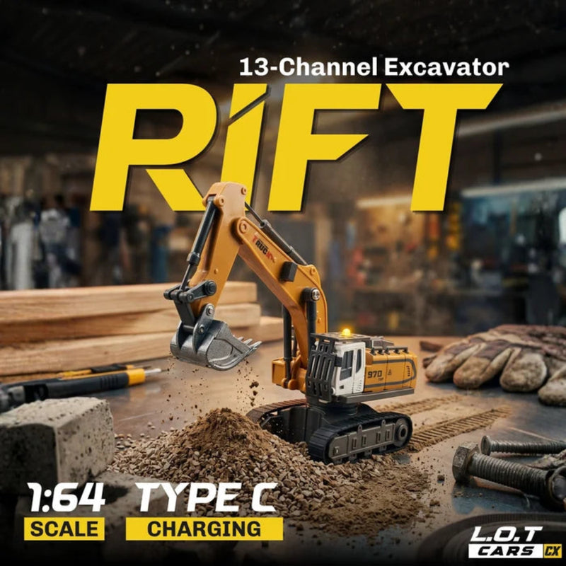L.O.T Cars Rift - 1:64 Scale Tabletop RC Excavator