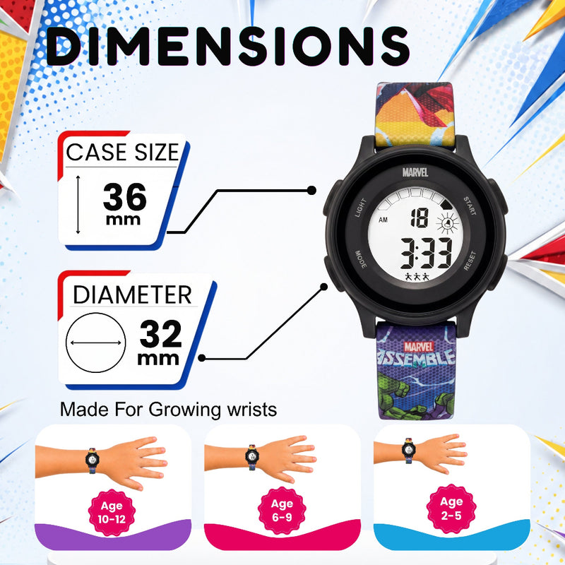 Spiky MV10 Round Kids Digital Watch For Boys & Girls