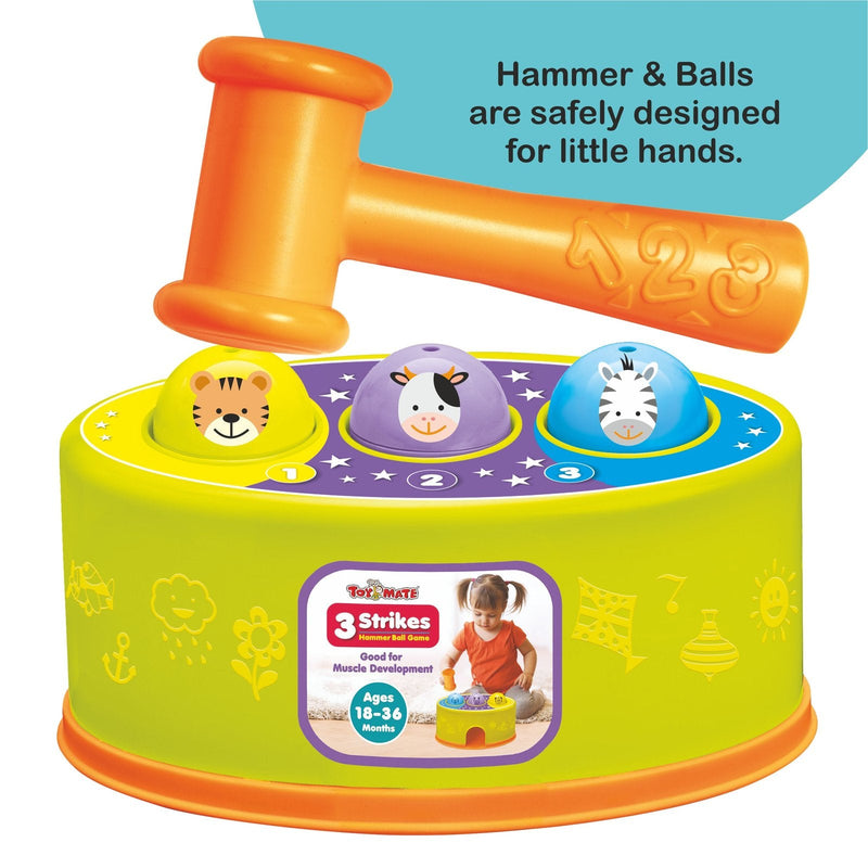 3 Strikes – Hammer Ball Game for Toddlers (12–36 Months)
