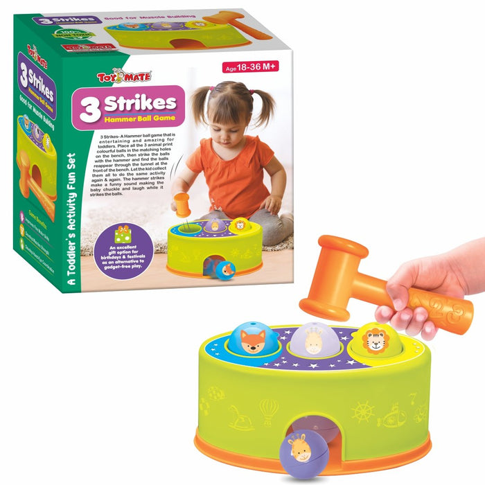 3 Strikes – Hammer Ball Game for Toddlers (12–36 Months)-simple-Toymate-Toycra