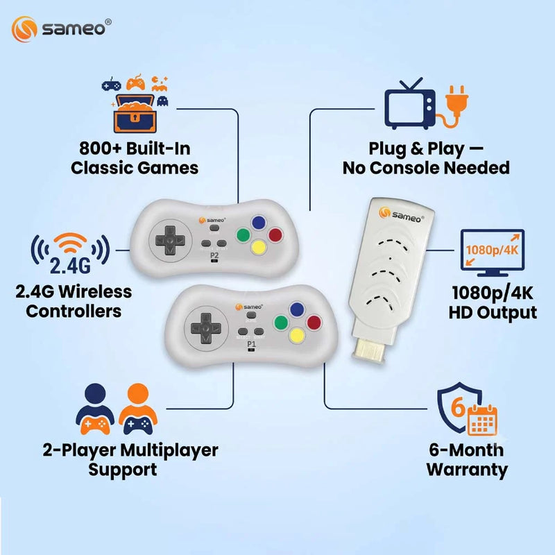 Sameo Micro Genius 2.0 8-Bit HDMI Gaming Console