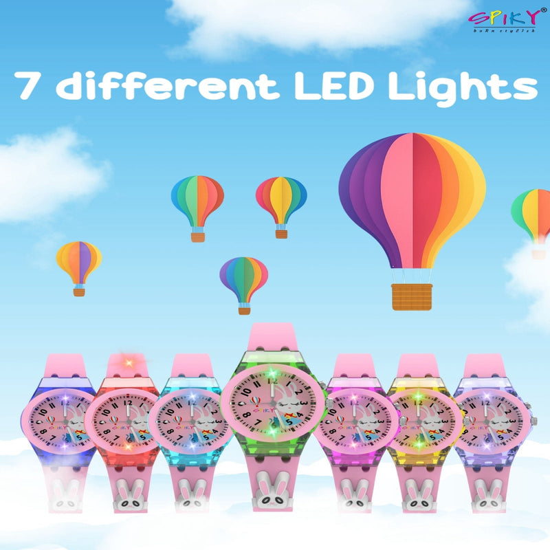 Spiky 7 Multicolor LED Lights Analog Watch For Boys & Girls