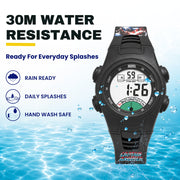 Spiky MV07 Round Dial Sports Watch with 7 Multicolor Luminous Display