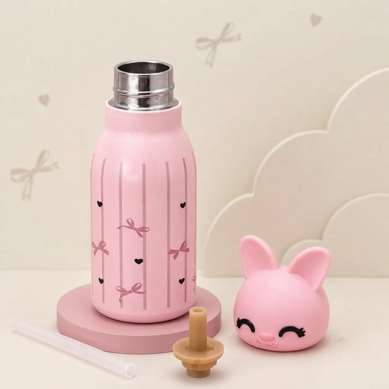 VHV Stainless Steel Animal Character Design Water Bottles - 450 Ml