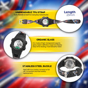 Spiky MV07 Round Dial Sports Watch with 7 Multicolor Luminous Display