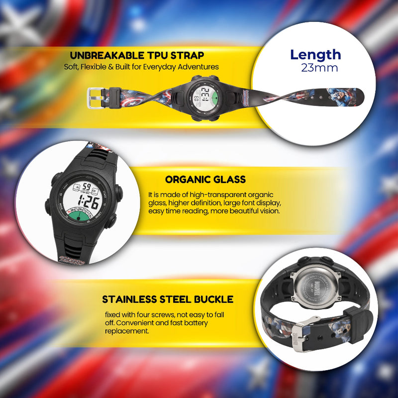 Spiky MV07 Round Dial Sports Watch with 7 Multicolor Luminous Display