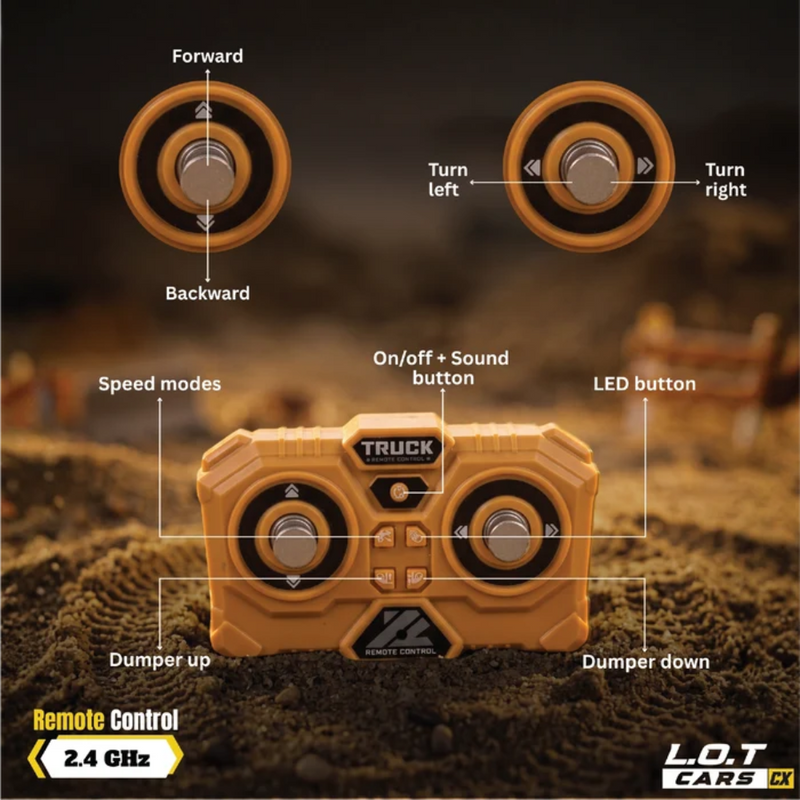 L.O.T Cars Rumble - 1:64 Scale Tabletop RC Dumptruck