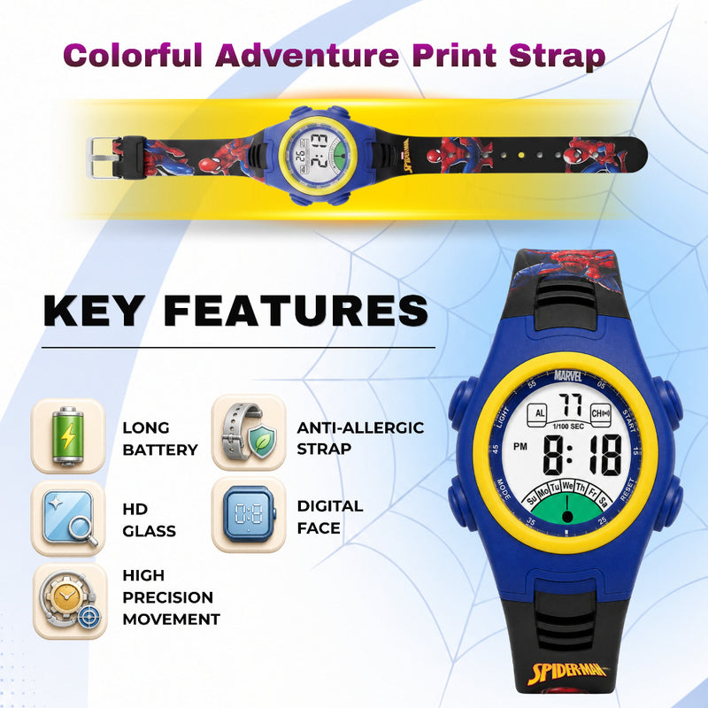 Spiky MV07 Round Dial Sports Watch with 7 Multicolor Luminous Display