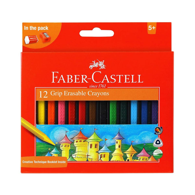 Faber-Castell Grip Erasable Crayon Set - Pack of 12