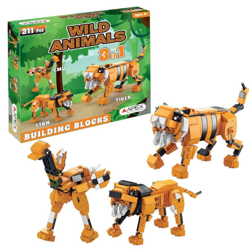 Apex 3-in-1 Wild Animal Building Blocks Kit