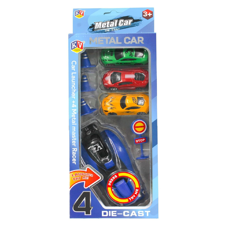 KV Toys Rapid Launcher High Speed Car Set-4 Pcs