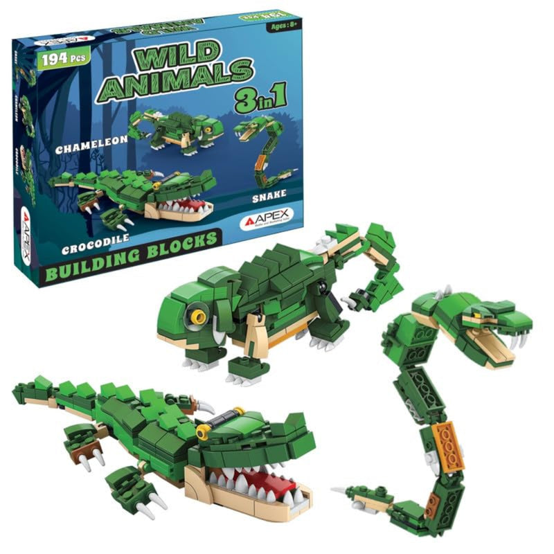 Apex 3-in-1 Wild Animal Building Blocks Kit