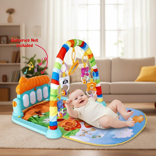 Karma Solutions Genie's Toy Bus Baby Piano Gym Mat with Hanging Rattles