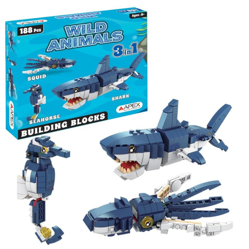 Apex 3-in-1 Wild Animal Building Blocks Kit