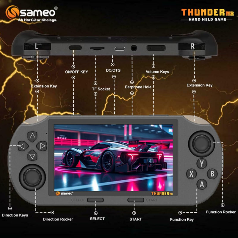 Sameo Thunder NX Premium Handheld Gaming Console 64GB | Over 15000 Games Loaded