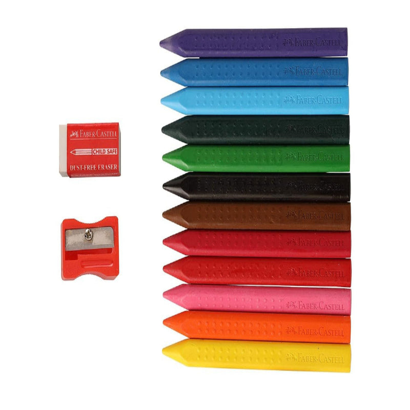 Faber-Castell Grip Erasable Crayon Set - Pack of 12