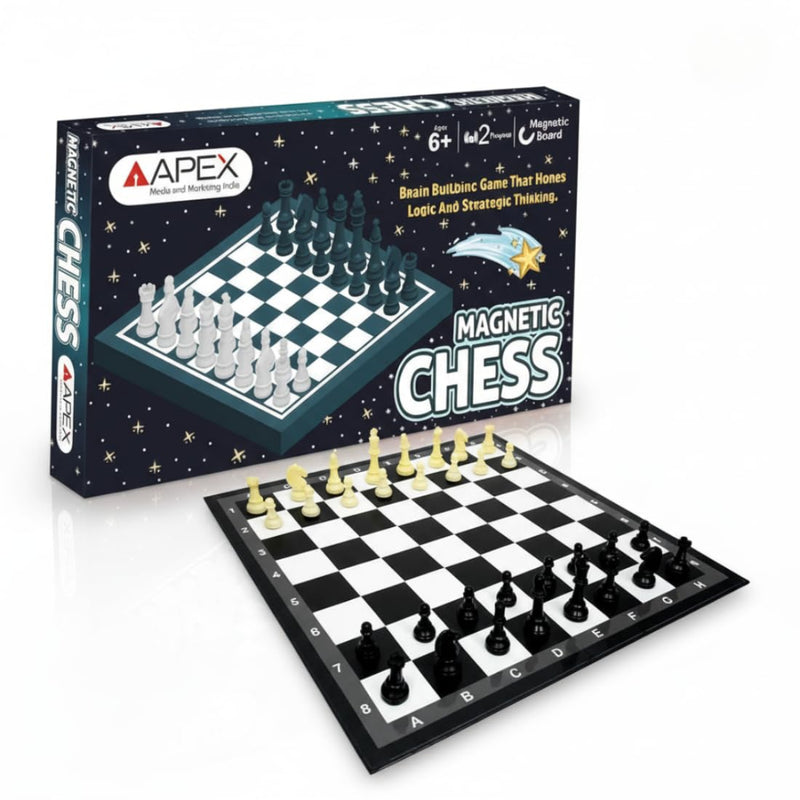 Apex Magnetic Chess Board Game Set 12x12 – Foldable & Portable Travel Chess