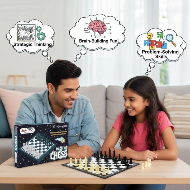 Apex Magnetic Chess Board Game Set 12x12 – Foldable & Portable Travel Chess