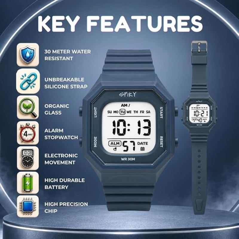 Spiky Square Digital Kids Watch for Boys & Girls